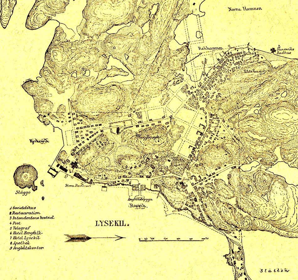 Karta över Lysekil från ca 1893